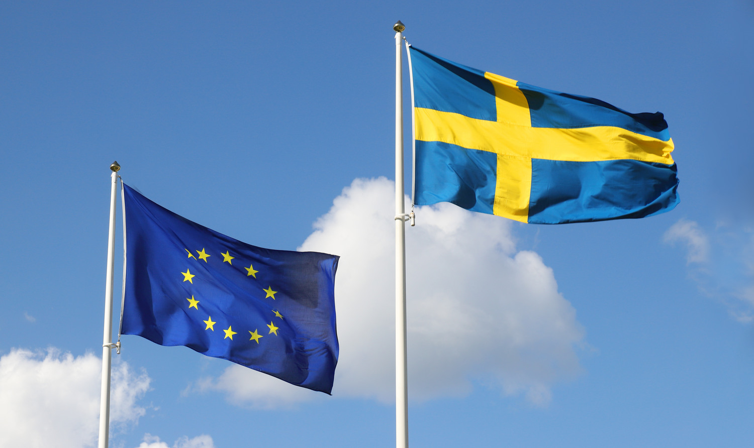 EU-flaggan och svenska flaggan