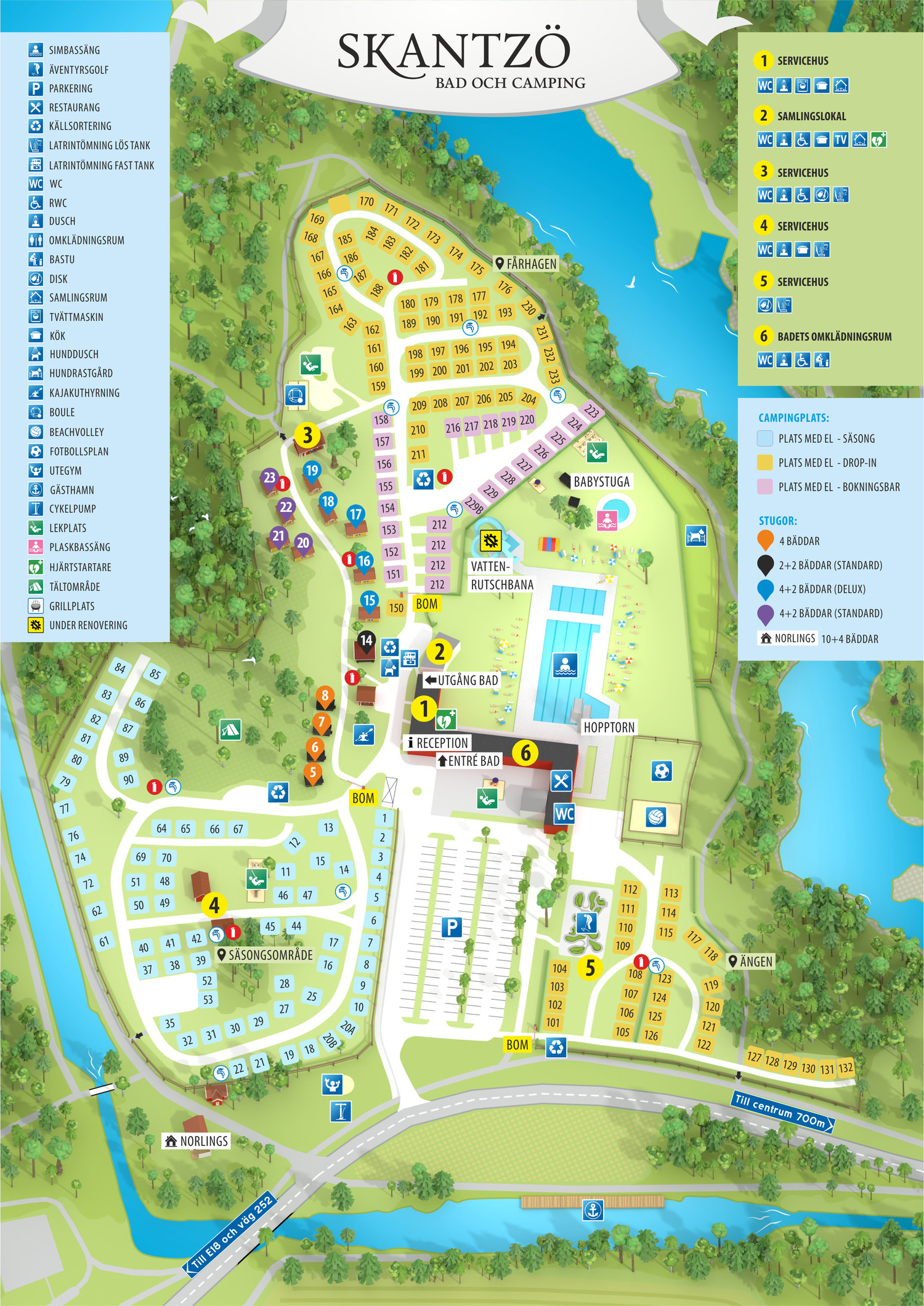 Karta över Skantzö bad och camping