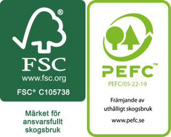 Logotyperna för FSC och PEFC
